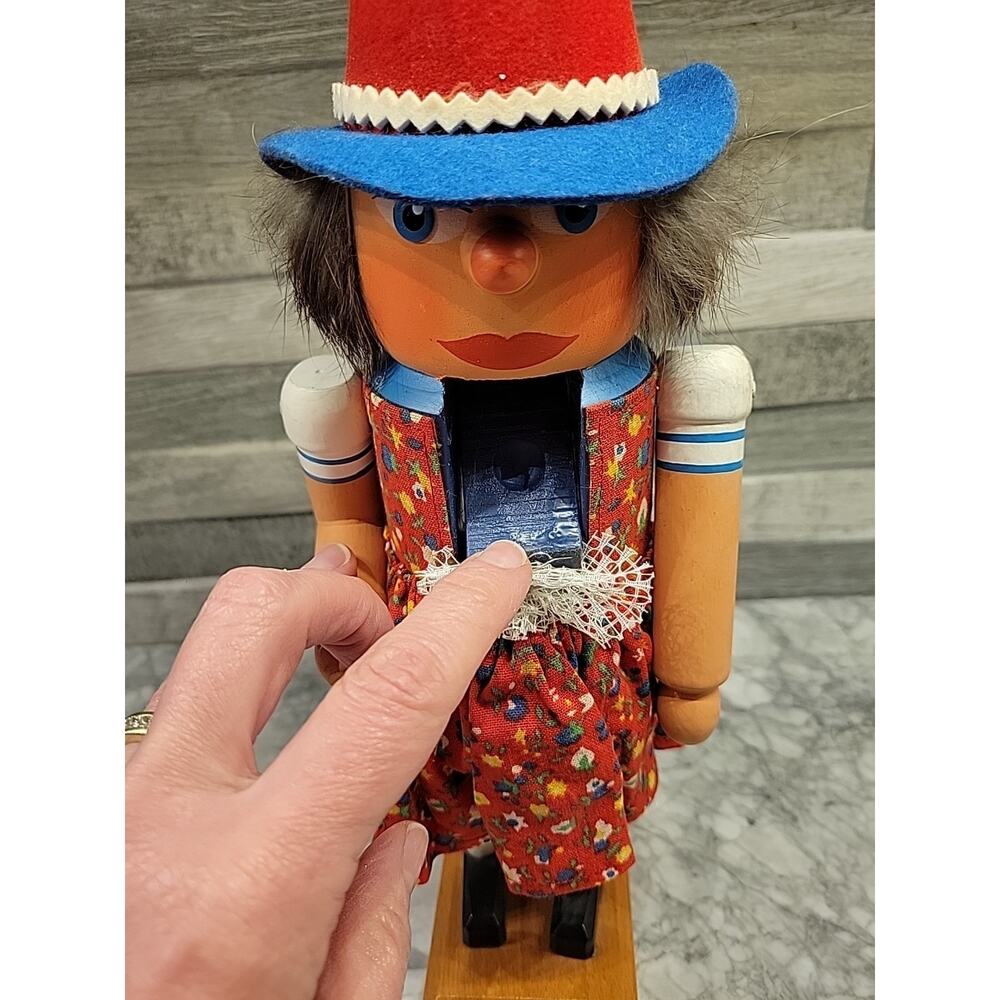 Vintage Matthes Nutcracker 12.5" Tall Real Fur Hair - Picture 7 of 8